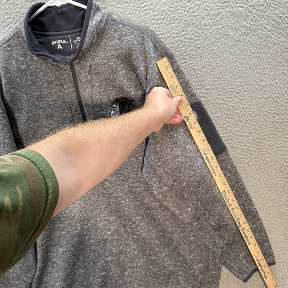 Chicago Blackhawks Sweatshirt Adult 2XL XXL Gray Heather Embroidered 1/4 Zip - Picture 5 of 11